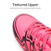 DREAM PAIRS Boys Girls Indoor Turf Soccer Cleats Lace Up Athletic Youth Futsal Football Shoes for Little/Big Kid(Hot Pink)