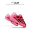 DREAM PAIRS Boys Girls Indoor Turf Soccer Cleats Lace Up Athletic Youth Futsal Football Shoes for Little/Big Kid(Hot Pink)