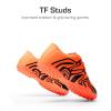 DREAM PAIRS Boys Girls Indoor Turf Soccer Cleats Lace Up Athletic Youth Futsal Football Shoes for Little/Big Kid(Orange)