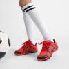 DREAM PAIRS Boys Girls Indoor Turf Soccer Cleats Lace Up Athletic Youth Futsal Football Shoes for Little/Big Kid(Red/Black/White)