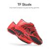 DREAM PAIRS Boys Girls Indoor Turf Soccer Cleats Lace Up Athletic Youth Futsal Football Shoes for Little/Big Kid(Red/Black/White)
