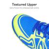 DREAM PAIRS Boys Girls Indoor Turf Soccer Cleats Lace Up Athletic Youth Futsal Football Shoes for Little/Big Kid(Royal/Lemon Green/White)