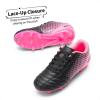 DREAM PAIRS Boys Girls Outdoor Sport Football Shoes Soccer Cleats for Little/Big Kid(Black/Hot Pink)