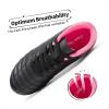DREAM PAIRS Boys Girls Outdoor Sport Football Shoes Soccer Cleats for Little/Big Kid(Black/Hot Pink)