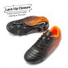 DREAM PAIRS Boys Girls Outdoor Sport Football Shoes Soccer Cleats for Little/Big Kid(Black/Orange)