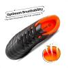 DREAM PAIRS Boys Girls Outdoor Sport Football Shoes Soccer Cleats for Little/Big Kid(Black/Orange)