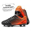 DREAM PAIRS Boys Girls Outdoor Sport Football Shoes Soccer Cleats for Little/Big Kid(Black/Orange)