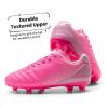 DREAM PAIRS Boys Girls Outdoor Sport Football Shoes Soccer Cleats for Little/Big Kid(Hot Pink)