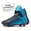 DREAM PAIRS Boys Girls Outdoor Sport Football Shoes Soccer Cleats for Little/Big Kid(Navy/Blue)