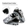DREAM PAIRS Boys Girls Soccer Cleats Kids Football Shoes for Little/Big Kid SDSO2307K(Black/Grey)