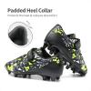 DREAM PAIRS Boys Girls Soccer Cleats Kids Football Shoes for Little/Big Kid SDSO2307K(Black/Neon Green)