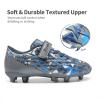 DREAM PAIRS Boys Girls Soccer Cleats Kids Football Shoes for Little/Big Kid SDSO2307K(Dark Grey/Royal Blue)