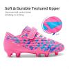 DREAM PAIRS Boys Girls Soccer Cleats Kids Football Shoes for Little/Big Kid SDSO2307K(Hot Pink/Royal Blue)