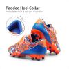 DREAM PAIRS Boys Girls Soccer Cleats Kids Football Shoes for Little/Big Kid SDSO2307K(Orange/Blue)