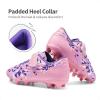 DREAM PAIRS Boys Girls Soccer Cleats Kids Football Shoes for Little/Big Kid SDSO2307K(Pink/Purple)
