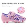 DREAM PAIRS Boys Girls Soccer Cleats Kids Football Shoes for Little/Big Kid SDSO2307K(Pink/Purple)