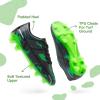 DREAM PAIRS Boys Girls Soccer Cleats Kids Football Shoes for Little/Big Kid(Black/Green)