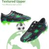 DREAM PAIRS Boys Girls Soccer Cleats Kids Football Shoes for Little/Big Kid(Black/Green)