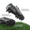 DREAM PAIRS Boys Girls Soccer Cleats Kids Football Shoes for Little/Big Kid(Black/Grey)