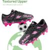 DREAM PAIRS Boys Girls Soccer Cleats Kids Football Shoes for Little/Big Kid(Black/Hot Pink)