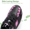 DREAM PAIRS Boys Girls Soccer Cleats Kids Football Shoes for Little/Big Kid(Black/Hot Pink)
