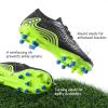 DREAM PAIRS Boys Girls Soccer Cleats Kids Football Shoes for Little/Big Kid(Black/Neon Green)