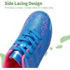 DREAM PAIRS Boys Girls Soccer Cleats Kids Football Shoes for Little/Big Kid(Blue/Hot Pink)