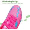 DREAM PAIRS Boys Girls Soccer Cleats Kids Football Shoes for Little/Big Kid(Hot Pink/Blue)