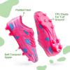 DREAM PAIRS Boys Girls Soccer Cleats Kids Football Shoes for Little/Big Kid(Hot Pink/Blue)
