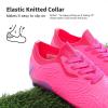 DREAM PAIRS Boys Girls Soccer Cleats Kids Football Shoes for Little/Big Kid(Hot Pink/Royal Blue)