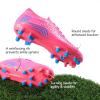 DREAM PAIRS Boys Girls Soccer Cleats Kids Football Shoes for Little/Big Kid(Hot Pink/Royal Blue)