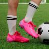 DREAM PAIRS Boys Girls Soccer Cleats Kids Football Shoes for Little/Big Kid(Hot Pink/Royal Blue)