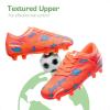 DREAM PAIRS Boys Girls Soccer Cleats Kids Football Shoes for Little/Big Kid(Orange)