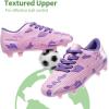 DREAM PAIRS Boys Girls Soccer Cleats Kids Football Shoes for Little/Big Kid(Pink/Purple)