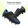 DREAM PAIRS Boys Girls Soccer Cleats Youth Firm Groud Athletic Outdoor Trainning Football Shoes for Little/Big Kid(Black/Blue)
