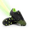 DREAM PAIRS Boys Girls Soccer Cleats Youth Firm Groud Athletic Outdoor Trainning Football Shoes for Little/Big Kid(Black/Neon Green)