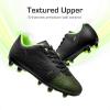 DREAM PAIRS Boys Girls Soccer Cleats Youth Firm Groud Athletic Outdoor Trainning Football Shoes for Little/Big Kid(Black/Neon Green)