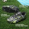 DREAM PAIRS Boys Girls Soccer Cleats Youth Firm Groud Athletic Outdoor Trainning Football Shoes for Little/Big Kid(Black/Neon/Green)