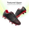 DREAM PAIRS Boys Girls Soccer Cleats Youth Firm Groud Athletic Outdoor Trainning Football Shoes for Little/Big Kid(Black/Red)