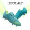 DREAM PAIRS Boys Girls Soccer Cleats Youth Firm Groud Athletic Outdoor Trainning Football Shoes for Little/Big Kid(Blue/Neon Green)