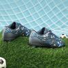 DREAM PAIRS Boys Girls Soccer Cleats Youth Firm Groud Athletic Outdoor Trainning Football Shoes for Little/Big Kid(Dark/Grey/Royal/Blue)