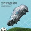 DREAM PAIRS Boys Girls Soccer Cleats Youth Firm Groud Athletic Outdoor Trainning Football Shoes for Little/Big Kid(Dark/Grey/Royal/Blue)