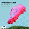 DREAM PAIRS Boys Girls Soccer Cleats Youth Firm Groud Athletic Outdoor Trainning Football Shoes for Little/Big Kid(Fuchsia/Pink/Royal/Blue)