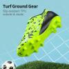 DREAM PAIRS Boys Girls Soccer Cleats Youth Firm Groud Athletic Outdoor Trainning Football Shoes for Little/Big Kid(Neon Green/Black)