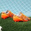 DREAM PAIRS Boys Girls Soccer Cleats Youth Firm Groud Athletic Outdoor Trainning Football Shoes for Little/Big Kid(Orange/Dark/Grey/Yellow)
