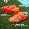 DREAM PAIRS Boys Girls Soccer Cleats Youth Firm Groud Athletic Outdoor Trainning Football Shoes for Little/Big Kid(Orange/Dark/Grey/Yellow)