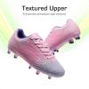 DREAM PAIRS Boys Girls Soccer Cleats Youth Firm Groud Athletic Outdoor Trainning Football Shoes for Little/Big Kid(Pink/Pruple)