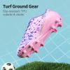 DREAM PAIRS Boys Girls Soccer Cleats Youth Firm Groud Athletic Outdoor Trainning Football Shoes for Little/Big Kid(Pink/Purple)