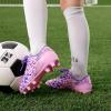 DREAM PAIRS Boys Girls Soccer Cleats Youth Firm Groud Athletic Outdoor Trainning Football Shoes for Little/Big Kid(Pink/Purple)