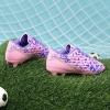 DREAM PAIRS Boys Girls Soccer Cleats Youth Firm Groud Athletic Outdoor Trainning Football Shoes for Little/Big Kid(Pink/Purple)
